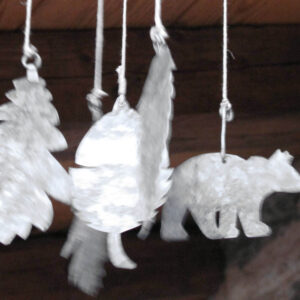 wind chime with forest animals and leaves