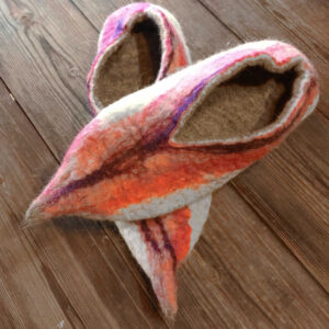 colourful felt slippers