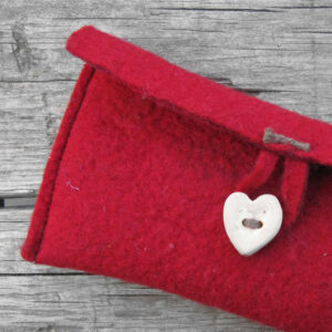 Red felt wallet