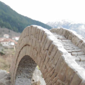 scale model of the single arch stone bridge of konitsa