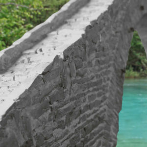 scale model of konitsa single arch stone bridge